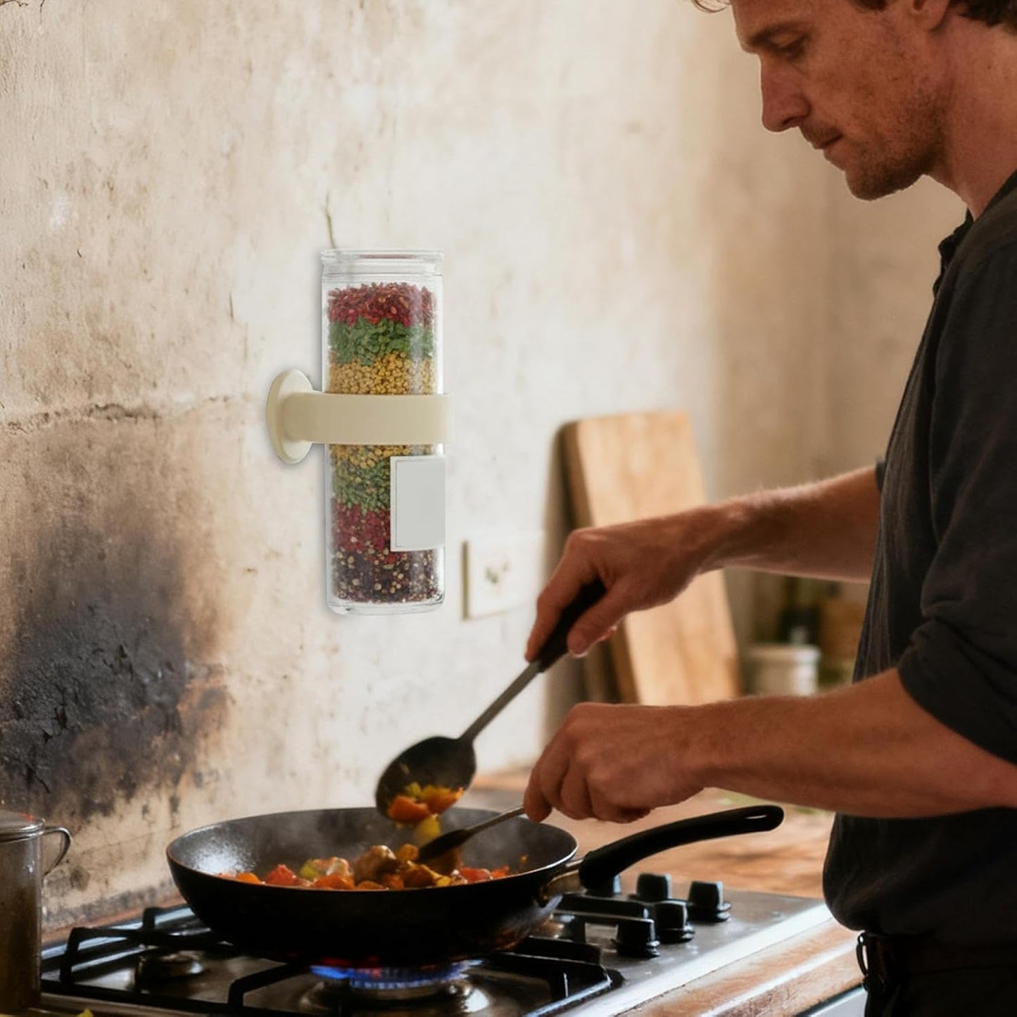 Portable silicone wall-mounted sauce bottle holder