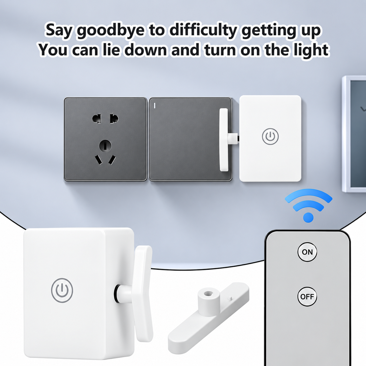 🔥Black Friday Deal｜2 In 1 Wireless Intelligent Button Lazy Remote Control Switch Light On Panel