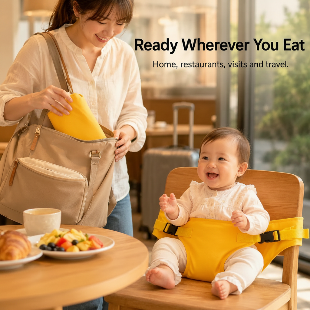 Portable Baby Chair Harness Safety Belt — Foldable Toddler Dining Seat for Travel & Restaurants