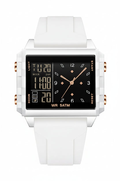 Analog-Digital Sport Watch – Waterproof, Luminous & Multi-Function