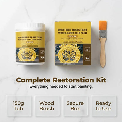 ✨Premium Weather Resistant Water-Based Gold Paint💛🎨Brilliant Metallic Shine That Lasts
