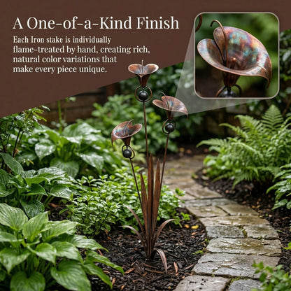 Copper Calla Lily Garden Chime Set – A Peaceful Touch for Flower Lovers 🌿🔔