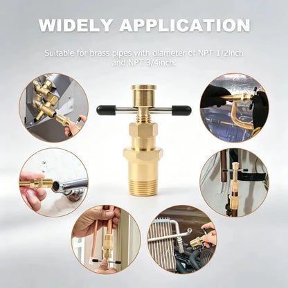 Compression Sleeve Puller Tool for 1/2" & 3/4" Brass Pipes, Rust-Resistant Ferrule Remover, Pipe Ring Extraction Kit for Corroded/Frozen Supply Stops, Removes Nut & Ferrule Safely – No Pipe Damage (Fits NPT 1/2", 3/4")