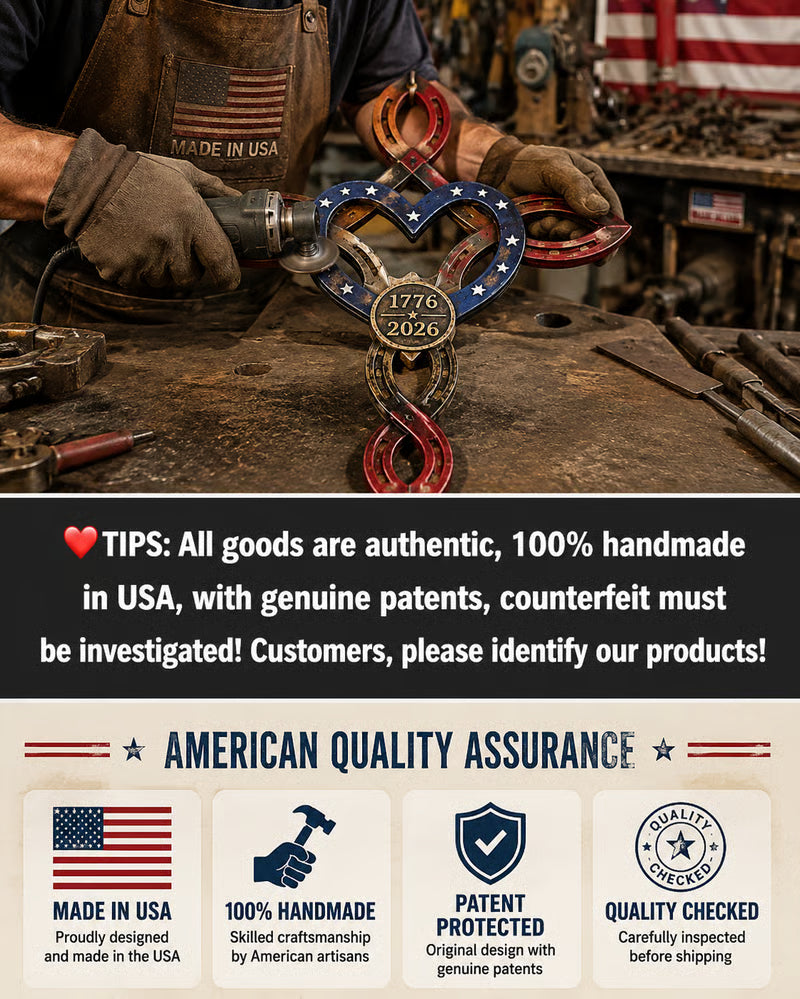 ❤️ Last Day 49% OFF｜🦅 Handmade in USA America 250th Horseshoe Cross Decor