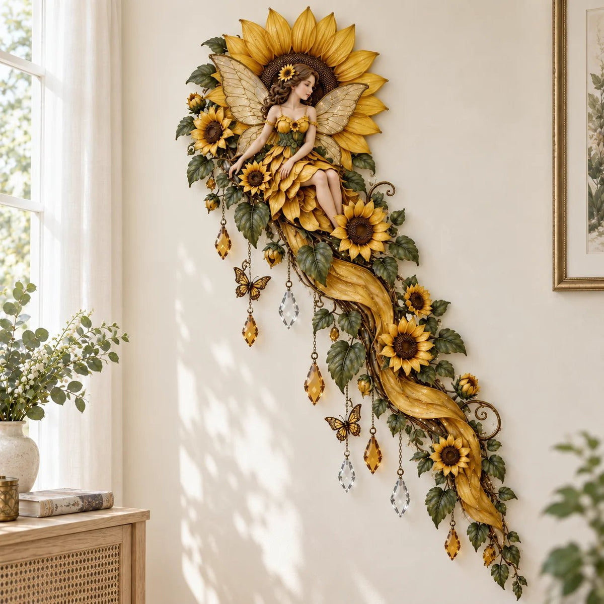🔥Buy 2 Get 20% OFF🔥🌹🧚‍♀️Enchanted Flower Fairy Wall Light✨Cascading Floral Decor