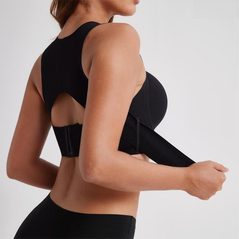 Cross Back Front Closure Wireless Posture Support Bra