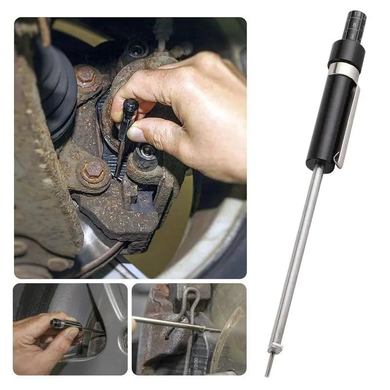 🚗Car Brake Pad Thickness Gauge – 1.5mm–11mm Scale, No Tire Removal Needed