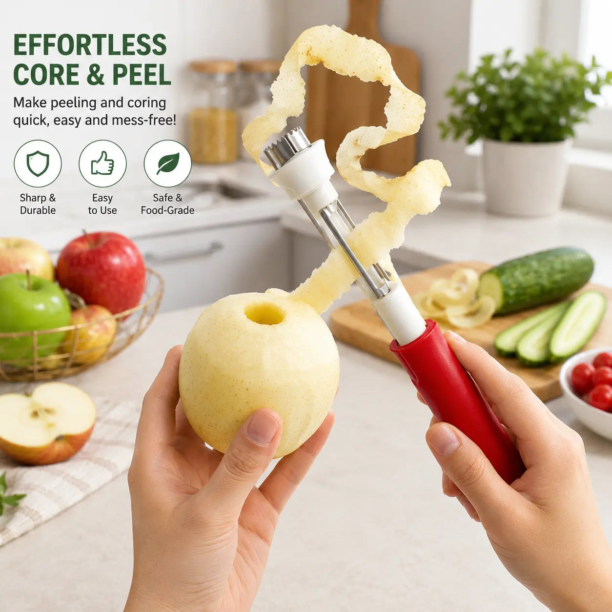 ✨Buy 1 Get 1 Free ✨Must-Have Kitchen Gadget | Core & Peel All Fruits Easily 🍐