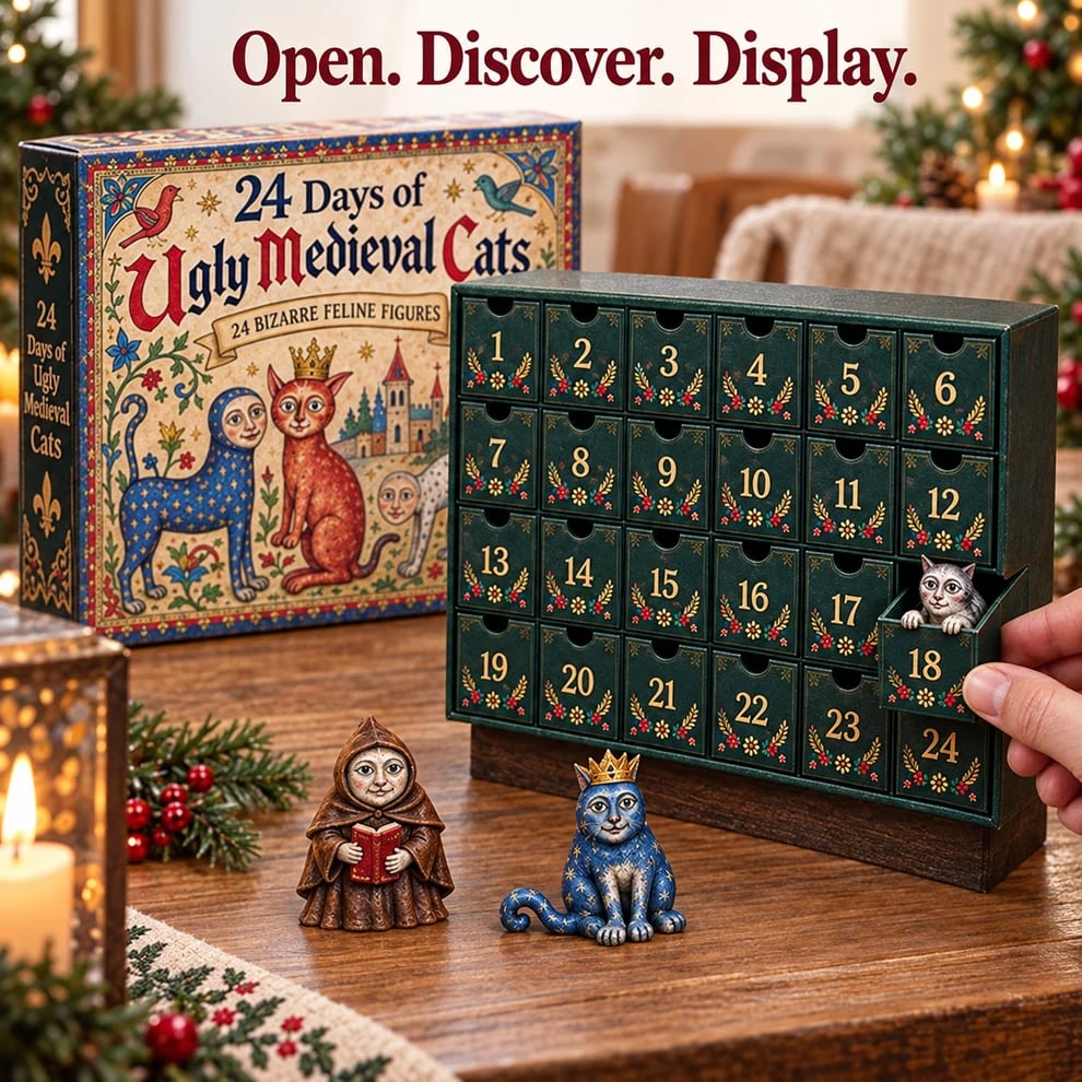 🐈🏰 24 Days of Ugly Medieval Cats – Hilariously Weird Cat Advent Calendar 2026