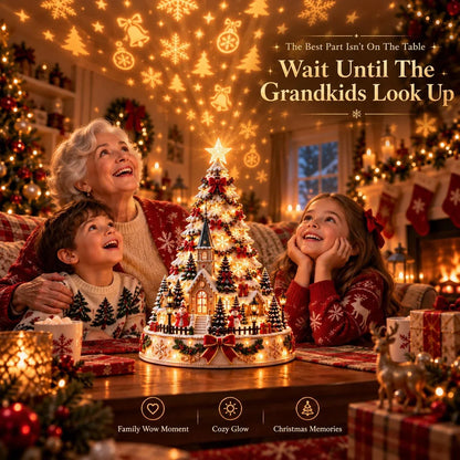 🎄Christmas Village Projection Centerpiece – 4 Themed Villages