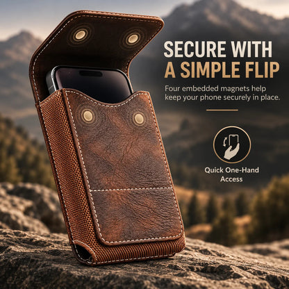 🔥 Early Black Friday Deal –Men’s Waist Phone Pouch with Magnetic Closure, Card Slot & Metal Belt Clip