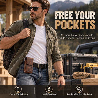 🔥 Early Black Friday Deal –Men’s Waist Phone Pouch with Magnetic Closure, Card Slot & Metal Belt Clip