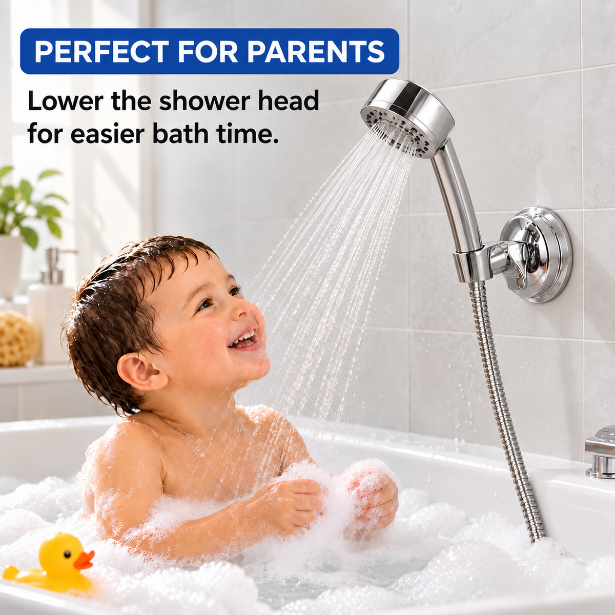 Adjustable Shower Head Holders Removable Suction Cup Shower Head Bracket No Drill Shower Head Bracket