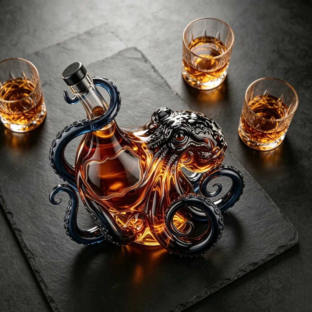 🔥HOT SALE 49% OFF - The Black Spiced Rum 3D Sculpted Octopus Collector's Edition Bottle🐙🥃