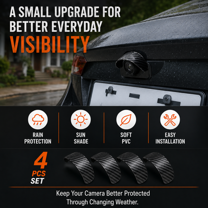 Car Backup Camera Rain Shield – Carbon Fiber Sun Visor, Protects Rear & Side Camera Lens from Rain & Glare (4/8 PCS)