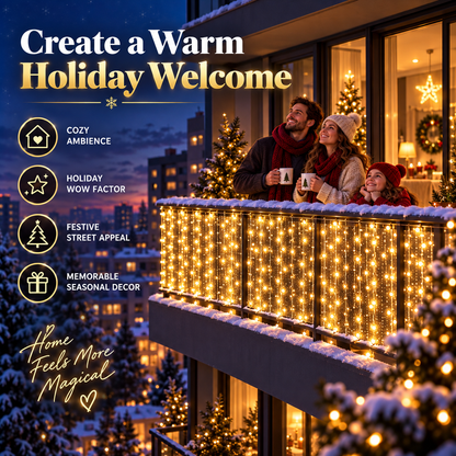 🎄 Smart RGB Pixel Balcony Lights – App-Controlled Animated Holiday Display for Balcony & Window Decor-2m*2m