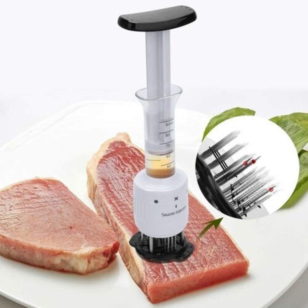🔪Kitchen Essentials🥩Professional 2-in-1 Meat Tenderizing Injector, Steak Marinade and Seasoning Sauce Injector