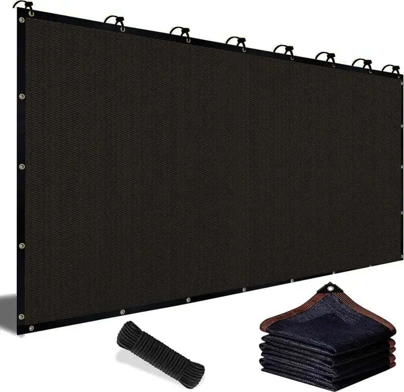 🎖️90% Blackout Cloth (Black) - 10 x 13ft UV-Resistant Shade Net with Reinforced Rivets,