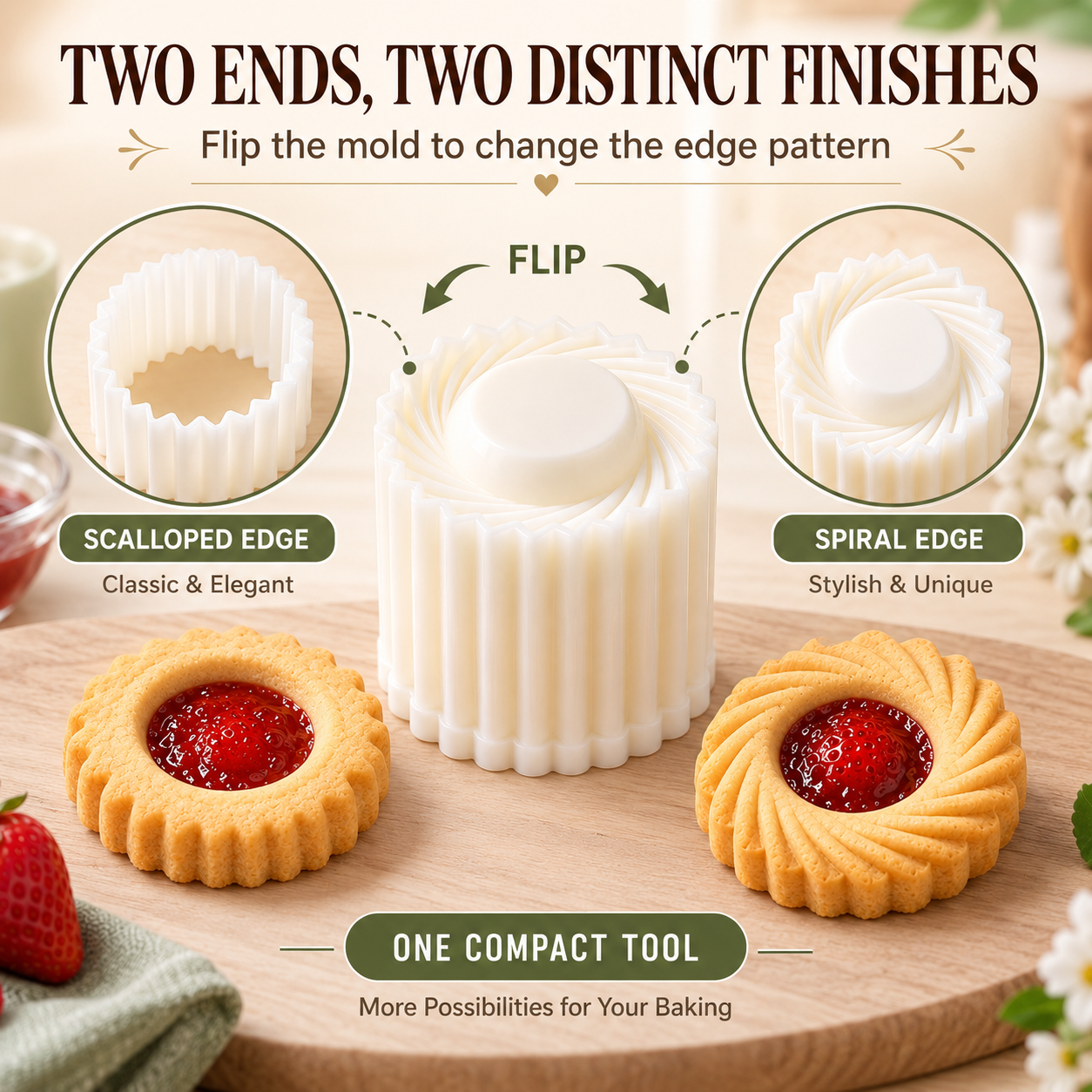 Creative Double-Ended Pastry Mold-2-in-1 Mooncake Cookie Press