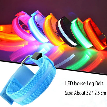 🐎 Horse Led Leg Straps – 4 Pack | Rechargeable-look Night Riding Safety Lights ✨