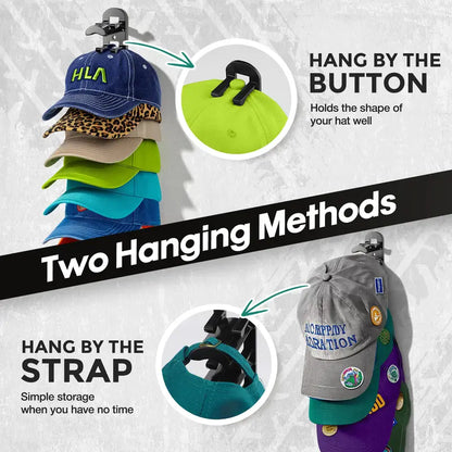 Vertical Adhesive Hat Rack Organizer – Wall-Mounted Cap Holder for Closets, Doors & Bedrooms（2-pack）