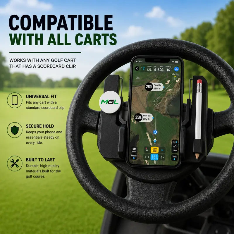 🚗📱 Golf Cart Steering Wheel Phone Mount