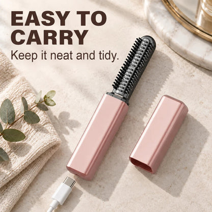 Last Day 49% OFF 🔥 Compact Wireless Hot Comb – Handy Bang Styling Companion!