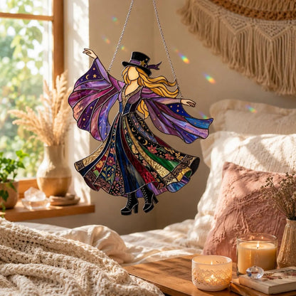 💥 LAST DAY 49% OFF - 💃🤘 Handmade Stained Glass Spinning Suncatcher