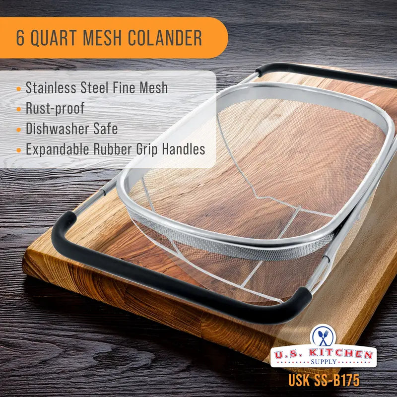 🥗 Premium Stainless Steel Colander – Fast Draining, Effortless Cooking