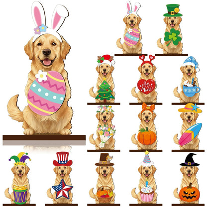 🐾Interchangeable Wooden Animal Decor✨