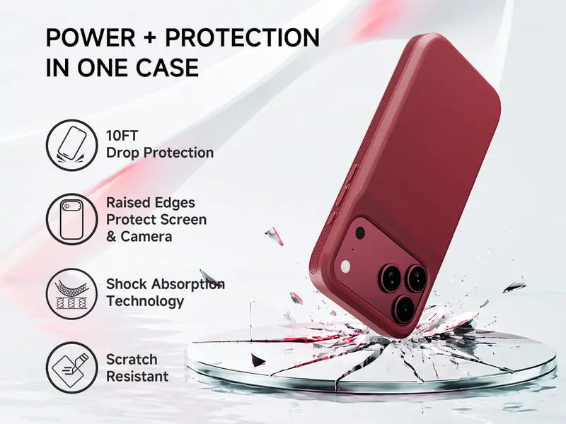 🔋Power Case for iPhone  – Slim Protective Battery Case & Dual Charging Power Bank Kit, Type-C Fast Charge, Lightweight Lightweight & Perfect Couple Gift