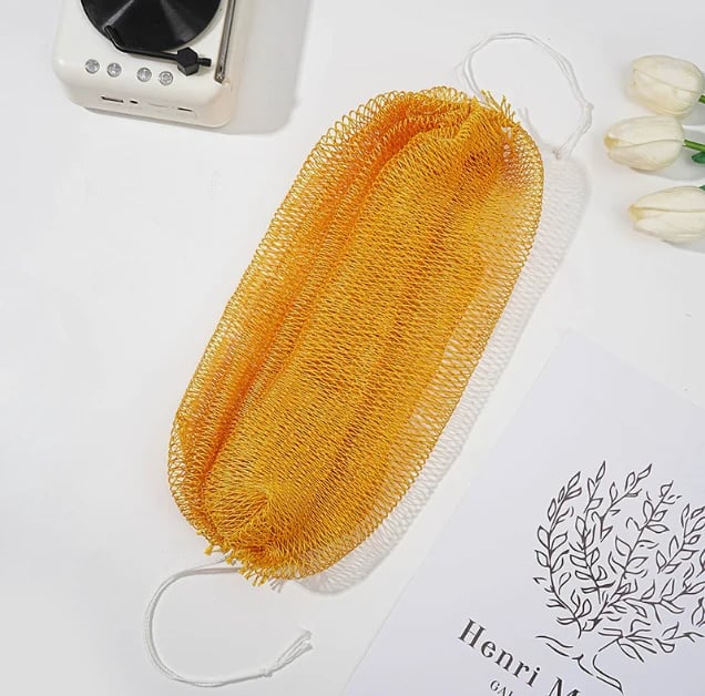 🧼✨ Traditional African Bath Tool | Ethically Sourced Net Sponge – Removes Dead Skin – Leaves Skin Smooth