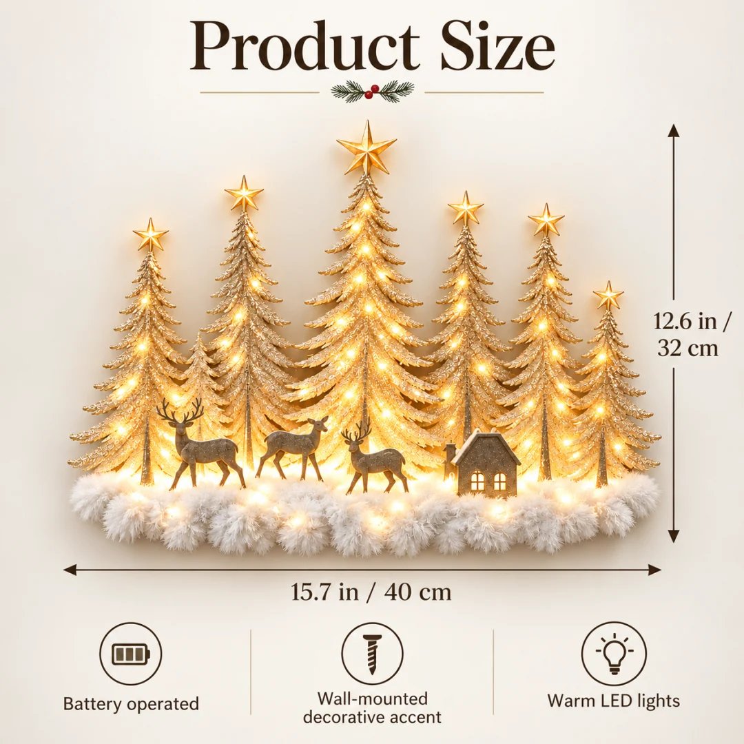 🔥Buy 2 Get 20% OFF🎄Lighted Christmas Woodland Forest Wall Decor