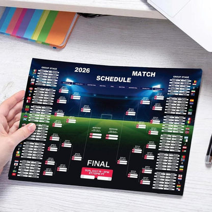 ⚽🏆Graphic World Soccer 2026 Schedule Wall Chart, Soccer Fixtures Chart, Soccer Cup 2026 Result Chart （3 Jumbo Posters ）
