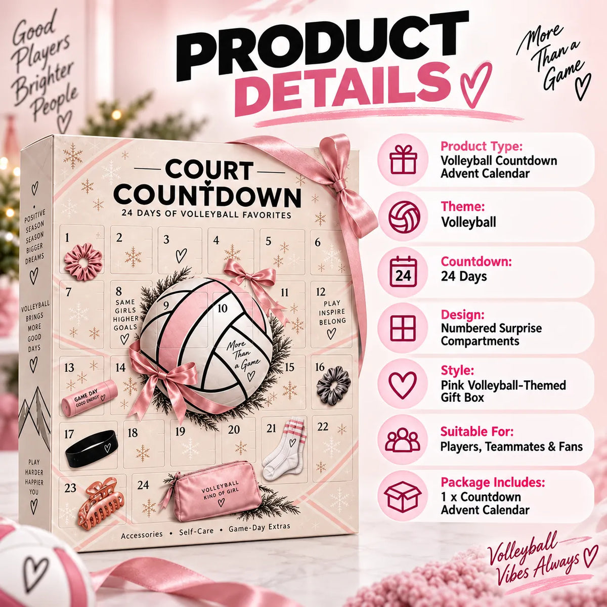 🏐🎁 Volleyball Advent Calendar — 24 Days of Fun Surprises for Every Volleyball Lover!