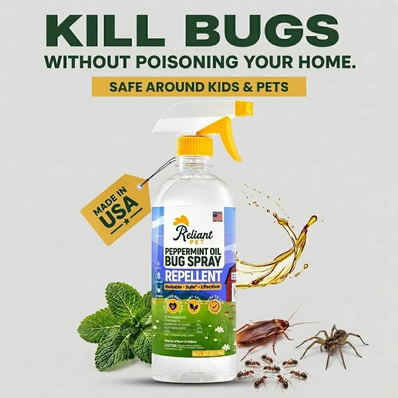 🌿🪳Natural Peppermint Bug Spray — 16oz Kid & Pet Safe Insect Repellent