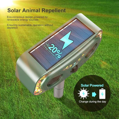 Upgraded Solar Ultrasonic Animal Repellent Outdoor