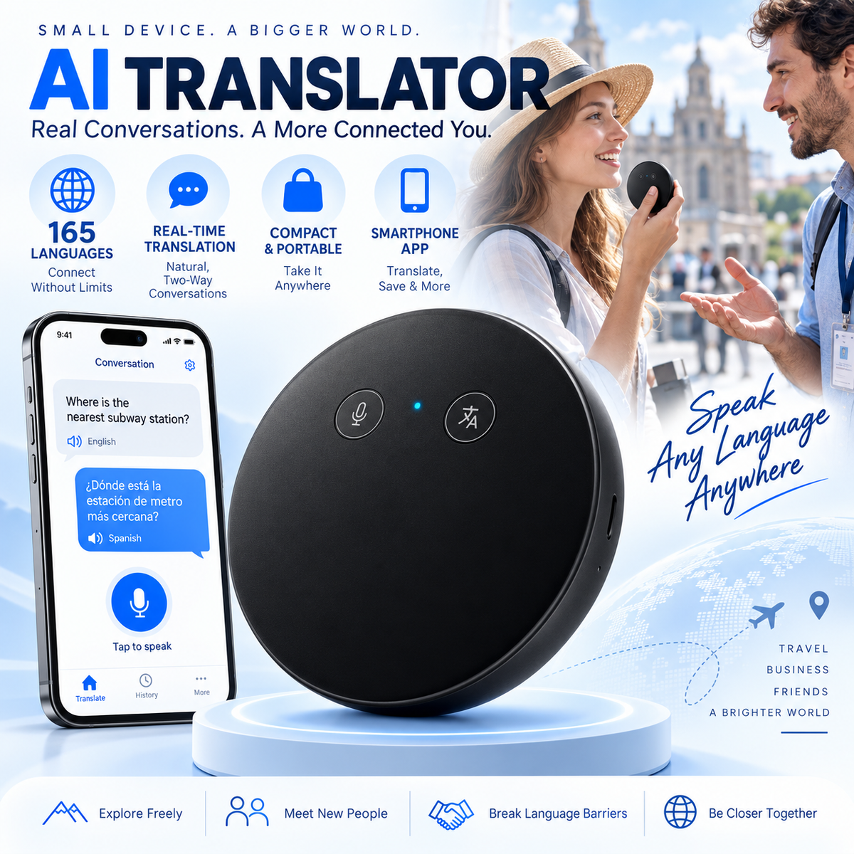 🌍 AI Smart Voice Translator – Speak, Learn & Connect Anywhere ✨