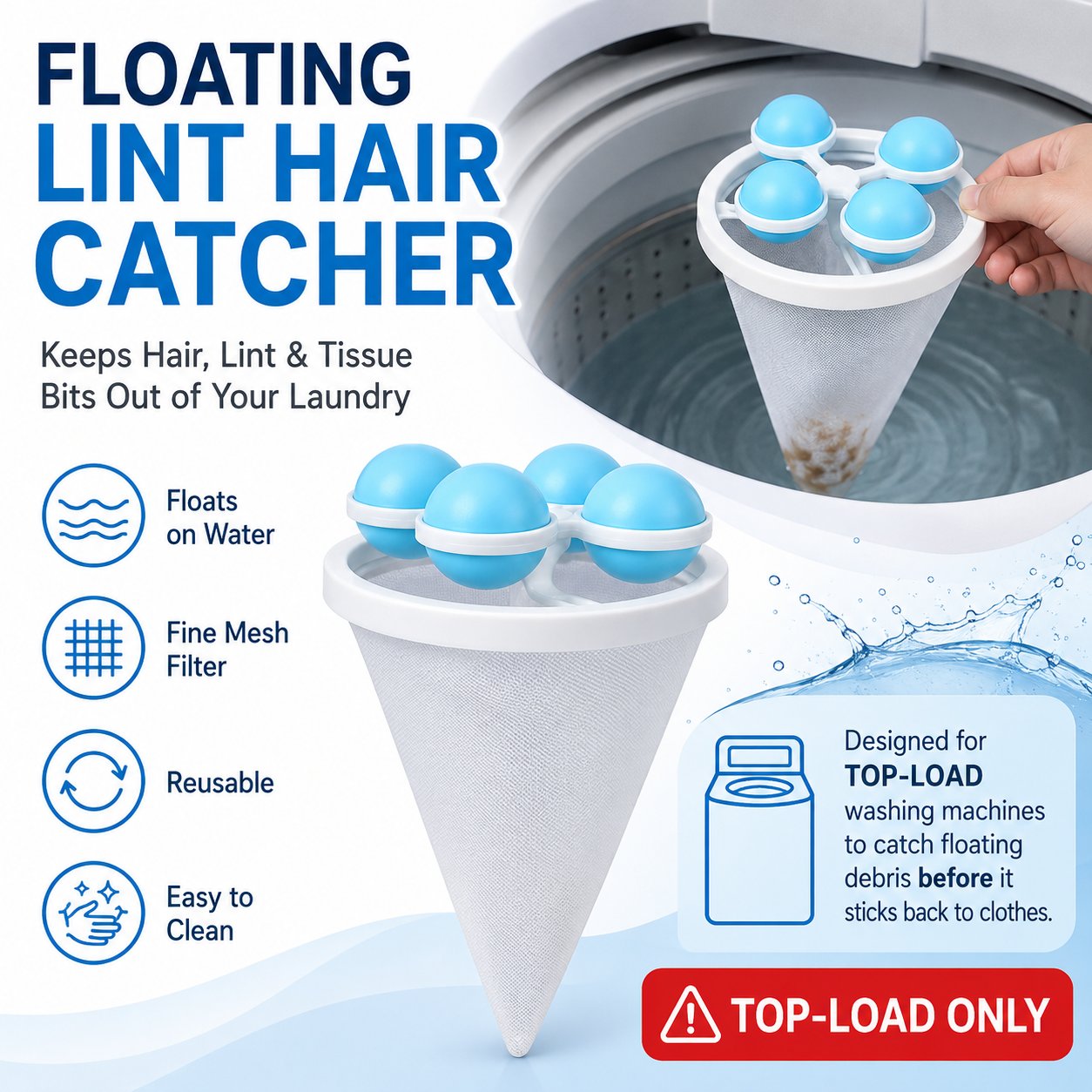 🔥Last Day 49% OFF  👚Floating Lint & Hair Catcher（3pcs）