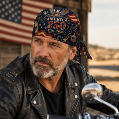 🔥LIMITED AMERICA 250 DESIGN — Cycling Pirate Hat / Biker Headwrap