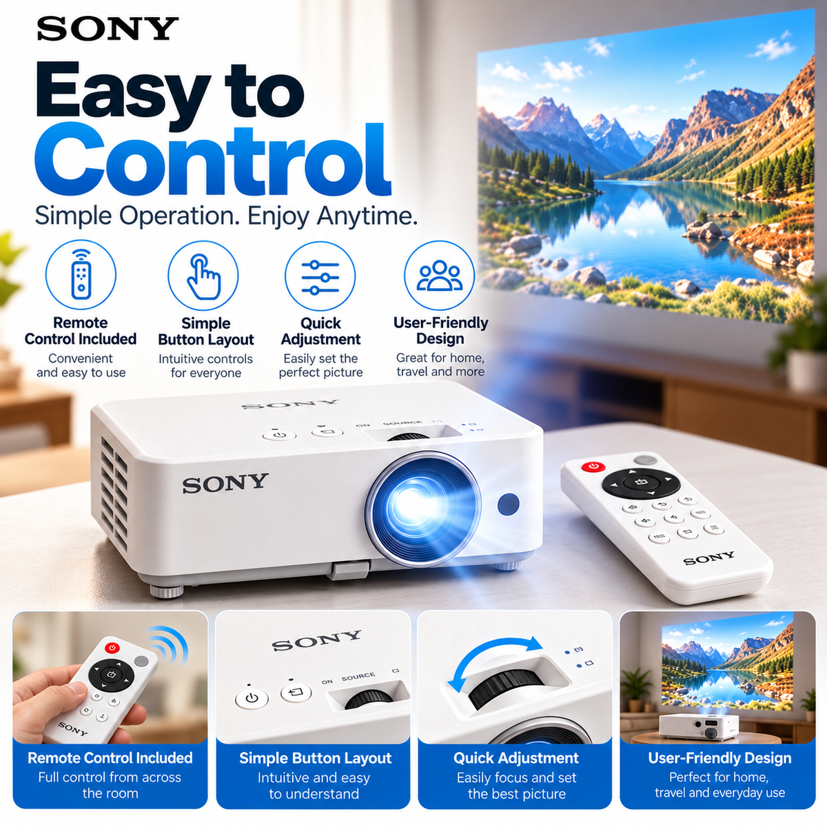 🎬 Portable Mini Projector 📽️ – 100" Big Screen, HDMI & USB, Remote Control Included