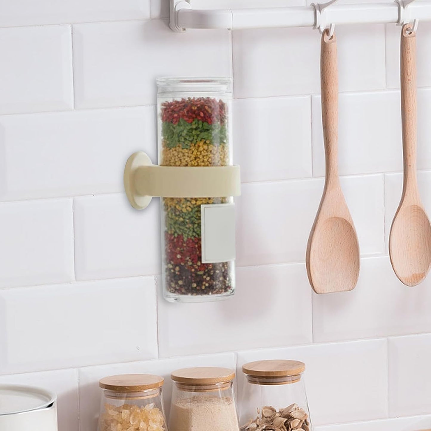 Portable silicone wall-mounted sauce bottle holder