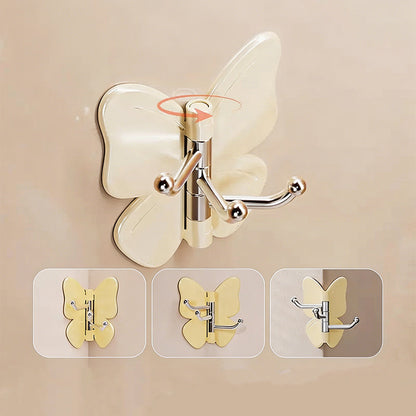 Butterfly Corner Rotating Hook | No-Drill Adhesive Wall Hook