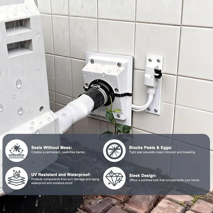 Wall Penetration and Line-Set Cover Kit, Separable AC Line Setting Wall Cover Plate Kit with Soft Gasket
