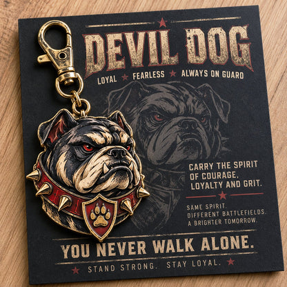  🐶 Devil Dog Guardian Metal Keepsake Keychain
