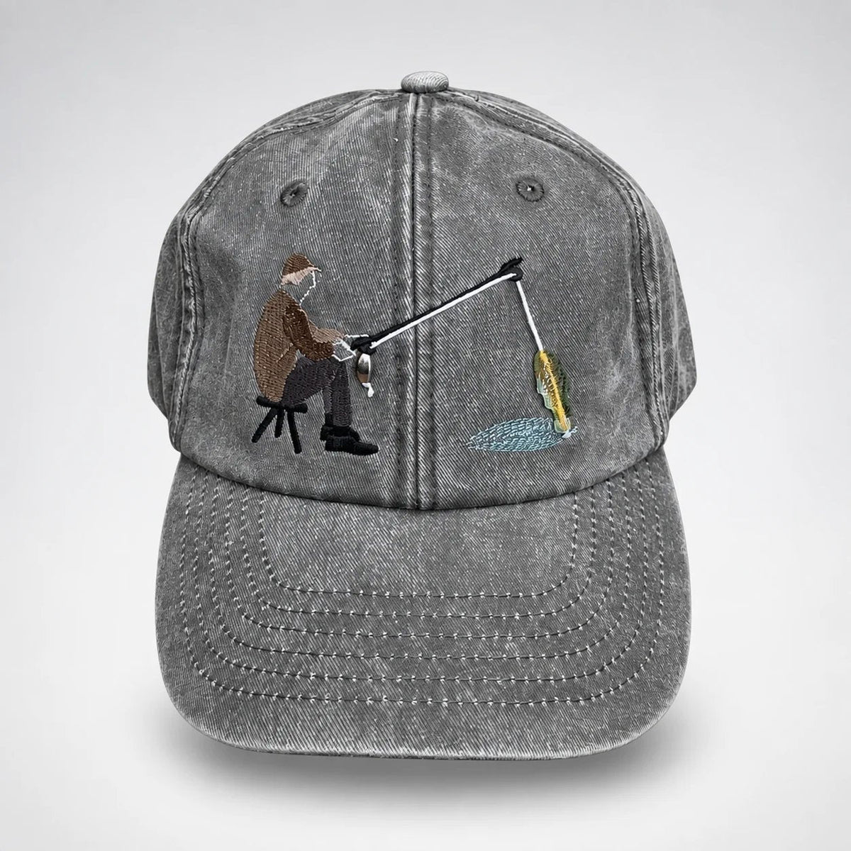 🔥 Last Day 49% OFF-🎣🧢 Catch of the Day Interactive Fishing Cap –🎁 Vintage Washed Moving Fish Hat