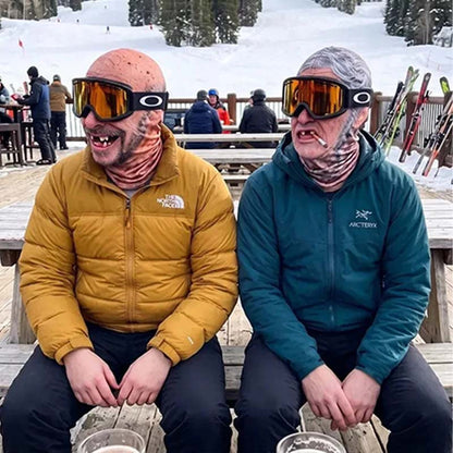 Realistic Face Balaclava – Funny Ski & Snowboard Mask for Cold Weather Adventures, Unisex Adult One Size (21-24') ⛷️