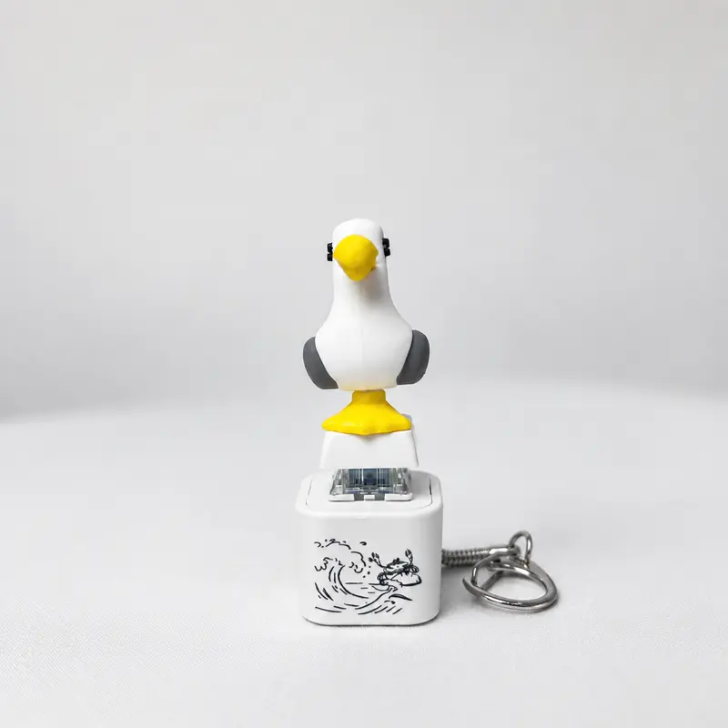 🐦🎁 Seagull "MINE!" Button Keychain – Real Sound & LED Light