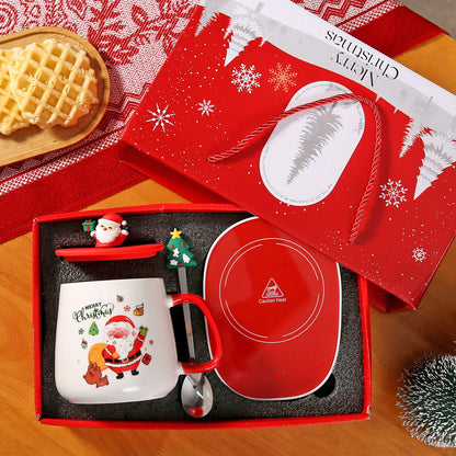 ✨🎅Christmas Ceramic Coffee Mug Gift Set with Cup Warmer
