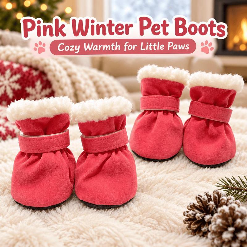 🐾Soft Velvet Puppy Booties, Warm Non-Slip Paw Covers for Small Dogs